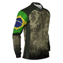 Camisa M Agro Brk Camuflada Bandeira do Brasil com Proteção Solar UV50+